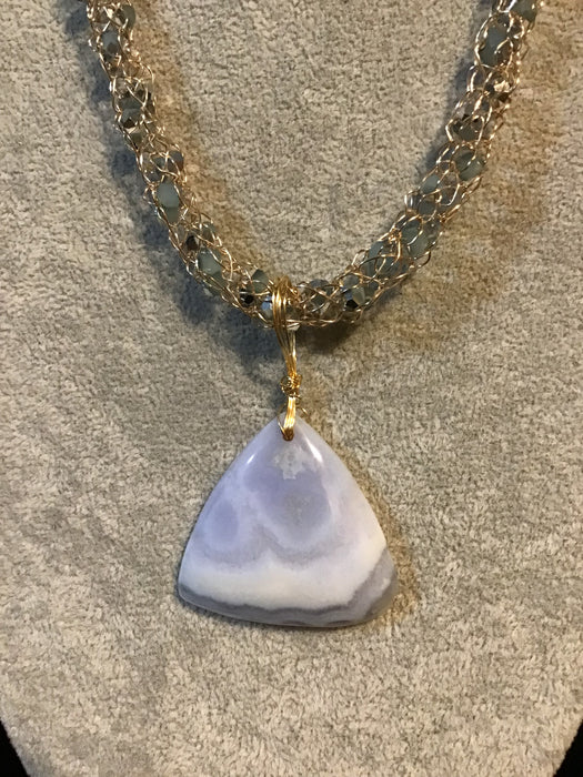 handmade necklace chain with gemstone pendant