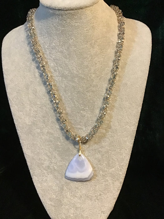 handmade necklace chain with gemstone pendant
