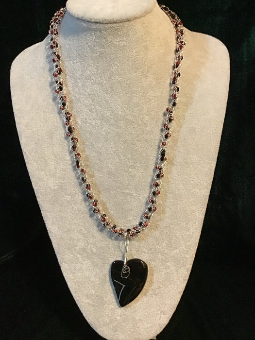 handmade necklace chain with gemstone pendant