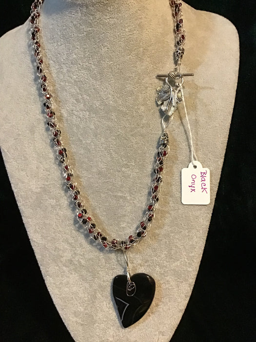 handmade necklace chain with gemstone pendant