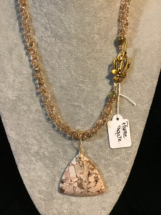 handmade necklace chain with gemstone pendant