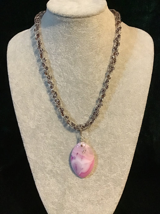 handmade necklace chain with gemstone pendant