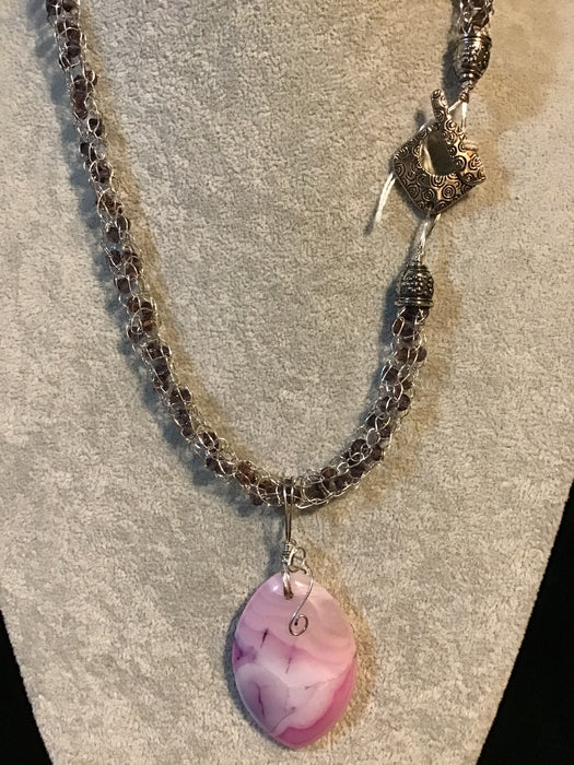 handmade necklace chain with gemstone pendant