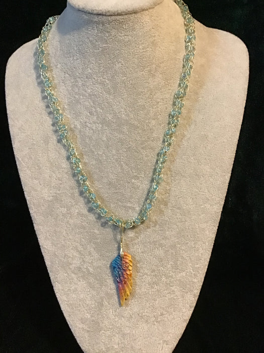 handmade necklace chain with gemstone pendant