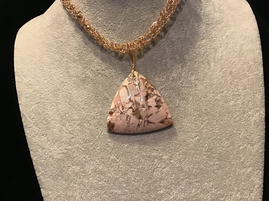 handmade necklace chain with gemstone pendant