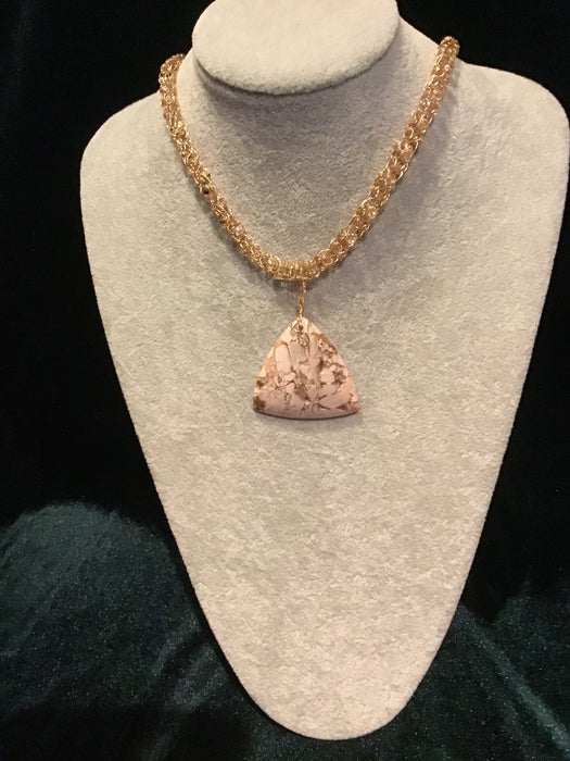 handmade necklace chain with gemstone pendant