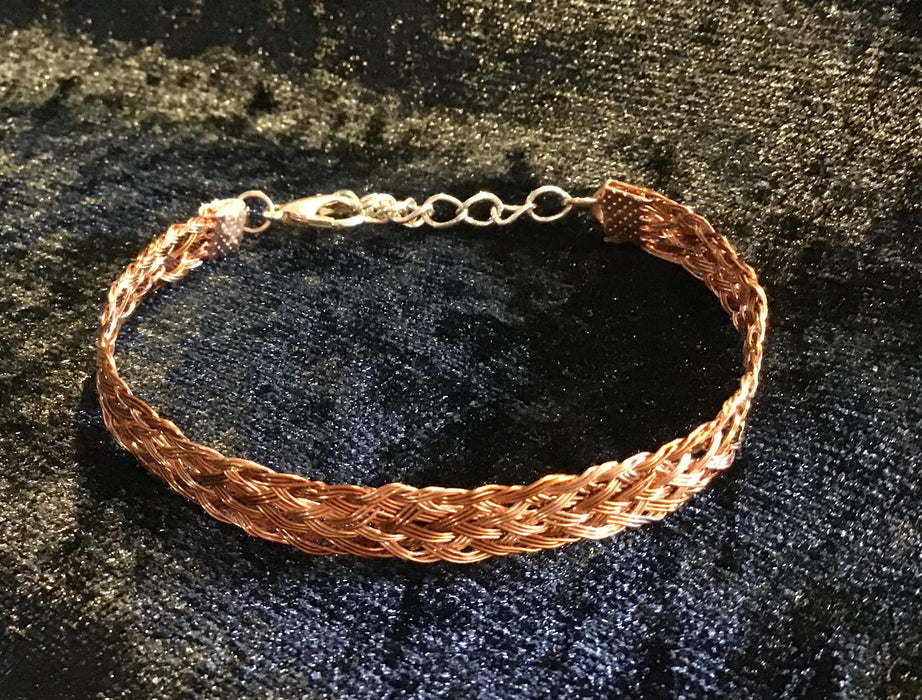 Hand woven wire Kumihimo adjustable colored bracelet.