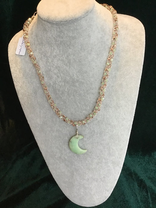 Handmade necklace chain with gemstone pendant