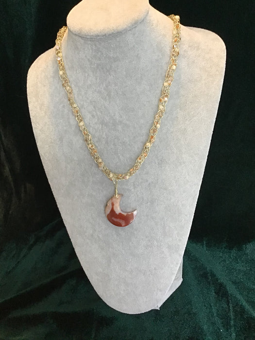 Handmade necklace chain with gemstone pendant