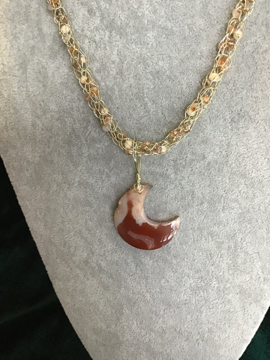 Handmade necklace chain with gemstone pendant