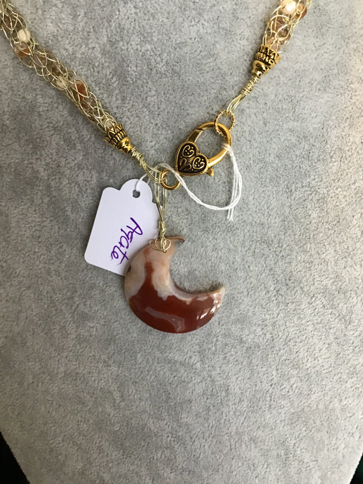 Handmade necklace chain with gemstone pendant