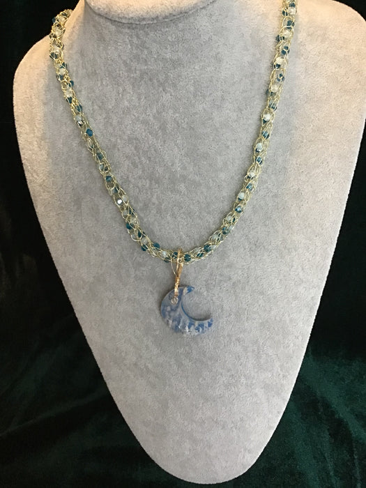 Handmade necklace chain with gemstone pendant