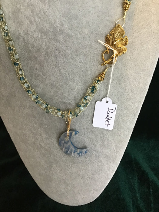 Handmade necklace chain with gemstone pendant