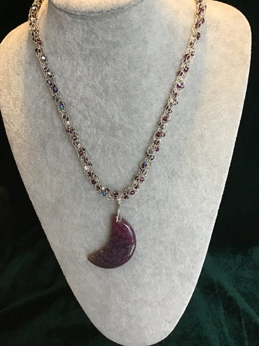 Handmade necklace chain with gemstone pendant