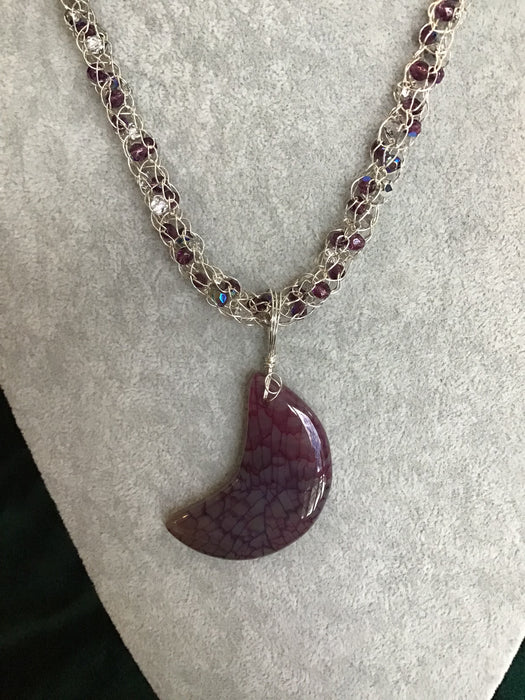 Handmade necklace chain with gemstone pendant