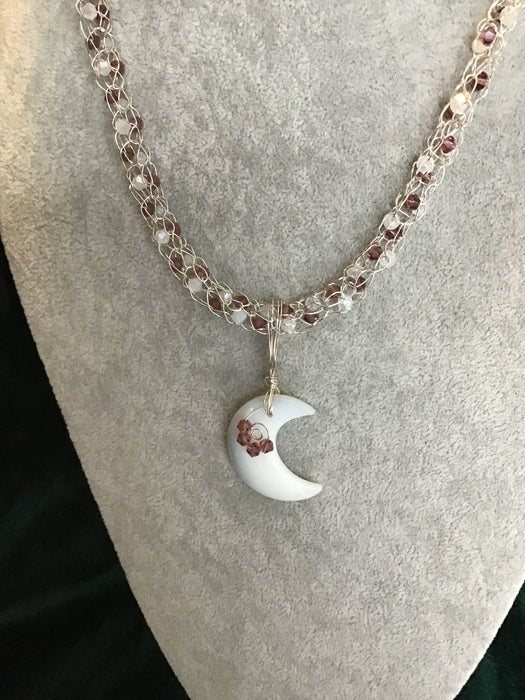 Handmade necklace chain with gemstone pendant