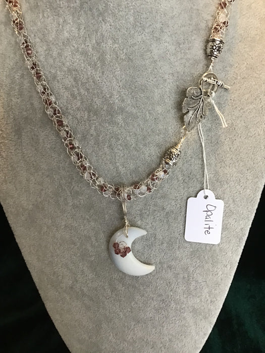 Handmade necklace chain with gemstone pendant