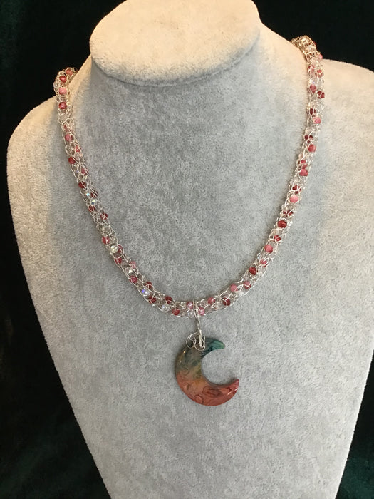 Handmade necklace chain with gemstone pendant