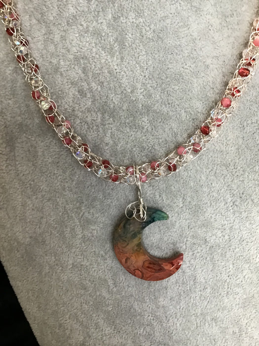 Handmade necklace chain with gemstone pendant