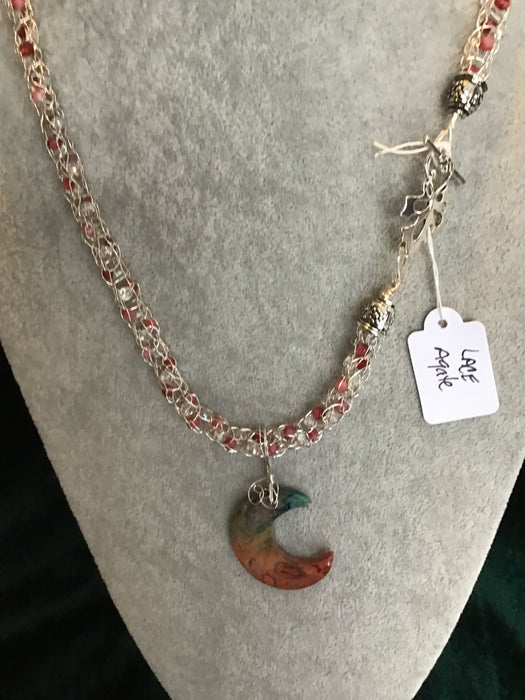 Handmade necklace chain with gemstone pendant