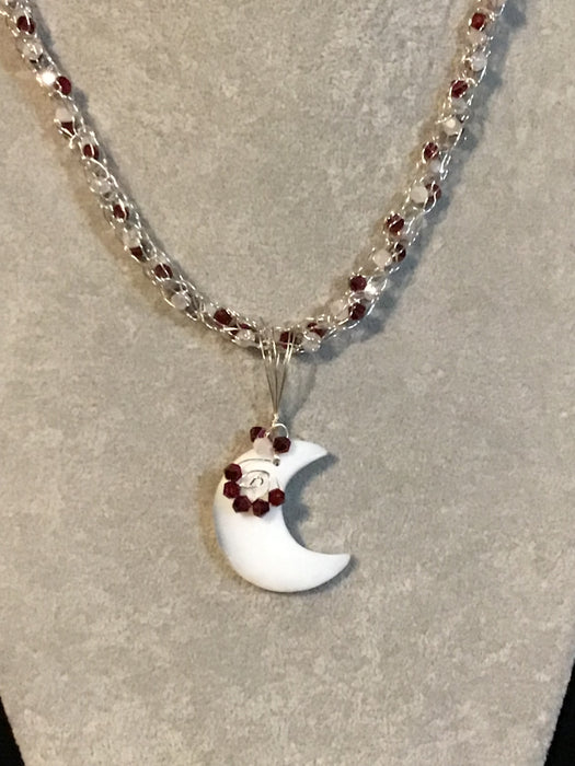 Handmade necklace chain with gemstone pendant