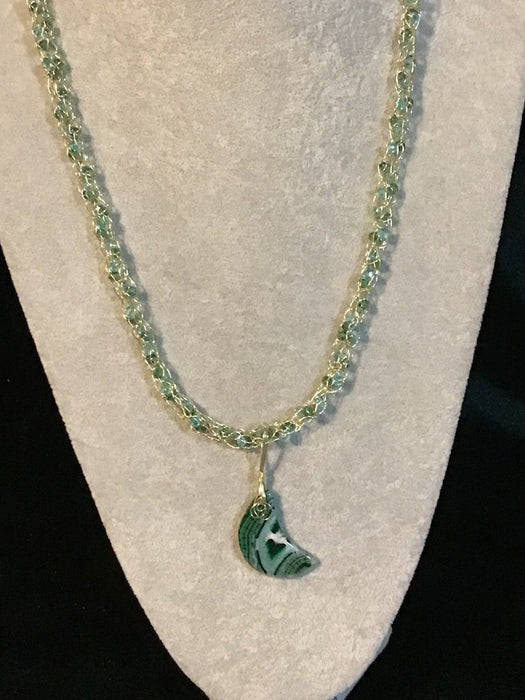 Handmade necklace chain with gemstone pendant