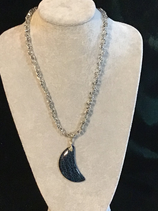 Handmade necklace chain with gemstone pendant