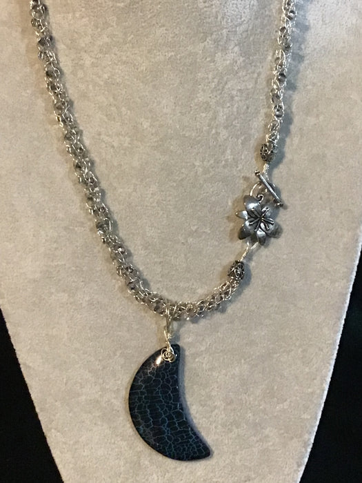 Handmade necklace chain with gemstone pendant