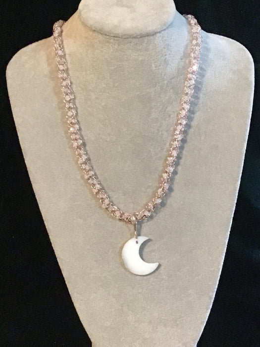 Handmade necklace chain with gemstone pendant