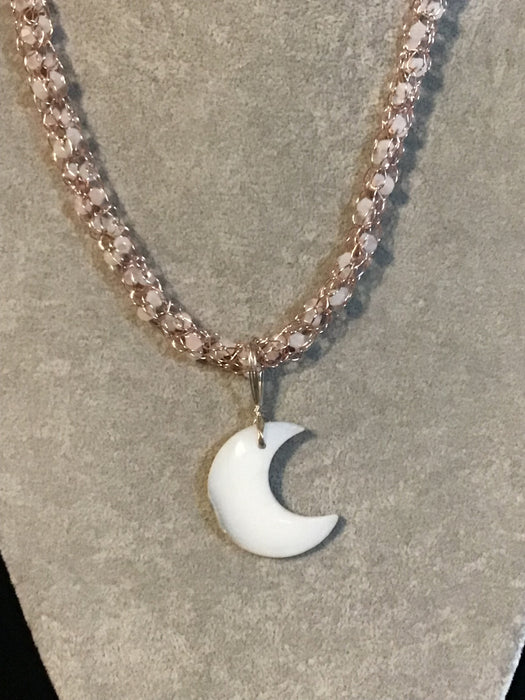 Handmade necklace chain with gemstone pendant