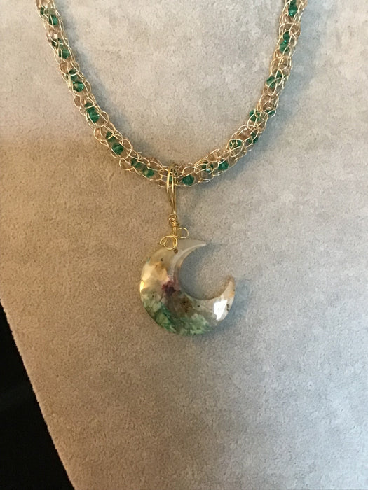 Handmade necklace chain with gemstone pendant