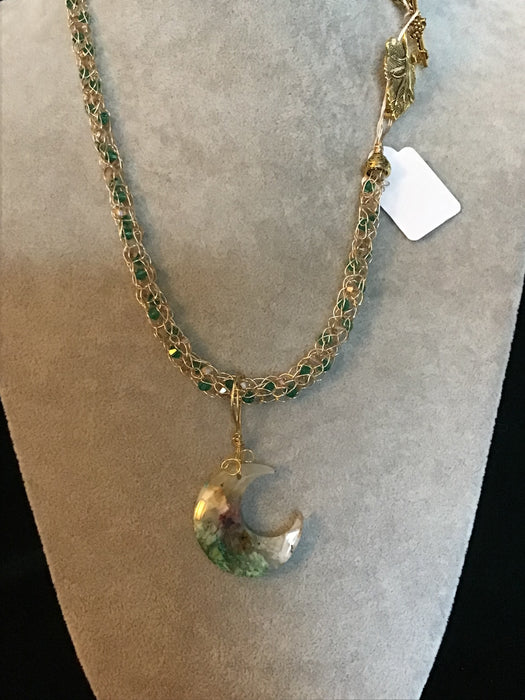 Handmade necklace chain with gemstone pendant