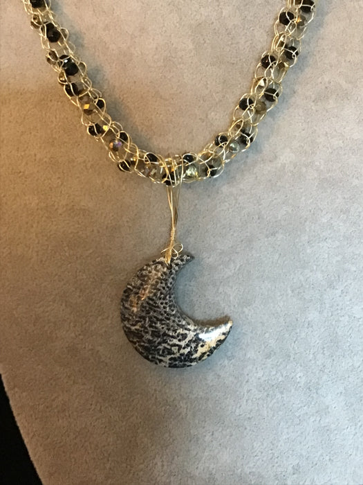 Handmade necklace chain with gemstone pendant