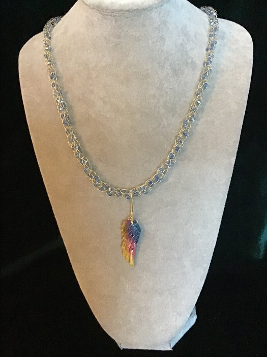 Handmade necklace chain with gemstone pendant