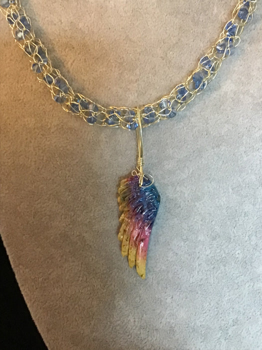 Handmade necklace chain with gemstone pendant