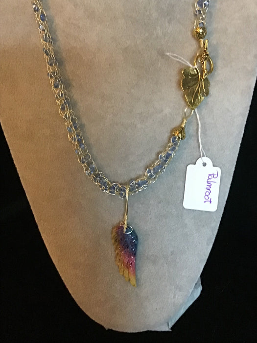 Handmade necklace chain with gemstone pendant