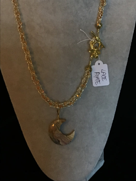 Handmade necklace chain with gemstone pendant