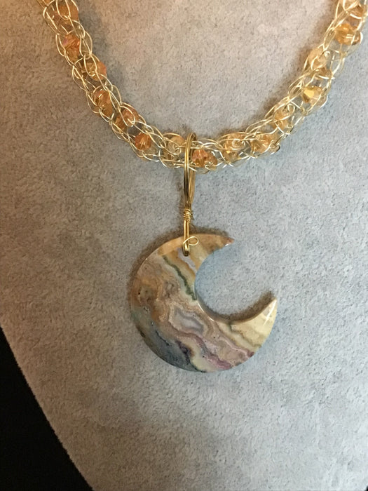 Handmade necklace chain with gemstone pendant