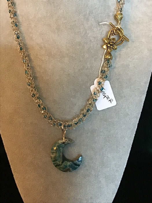 Handmade necklace chain with gemstone pendant