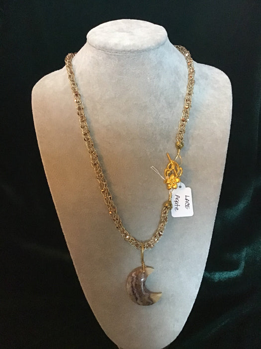 Handmade necklace chain with gemstone pendant