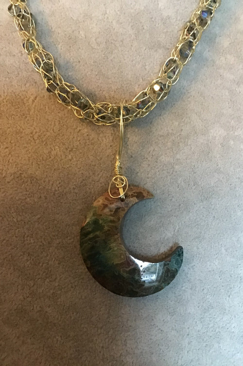 Handmade necklace chain pendant with choice of gemstone - handmade necklaces by WM Unique Designs | Shop Finger Lakes NY