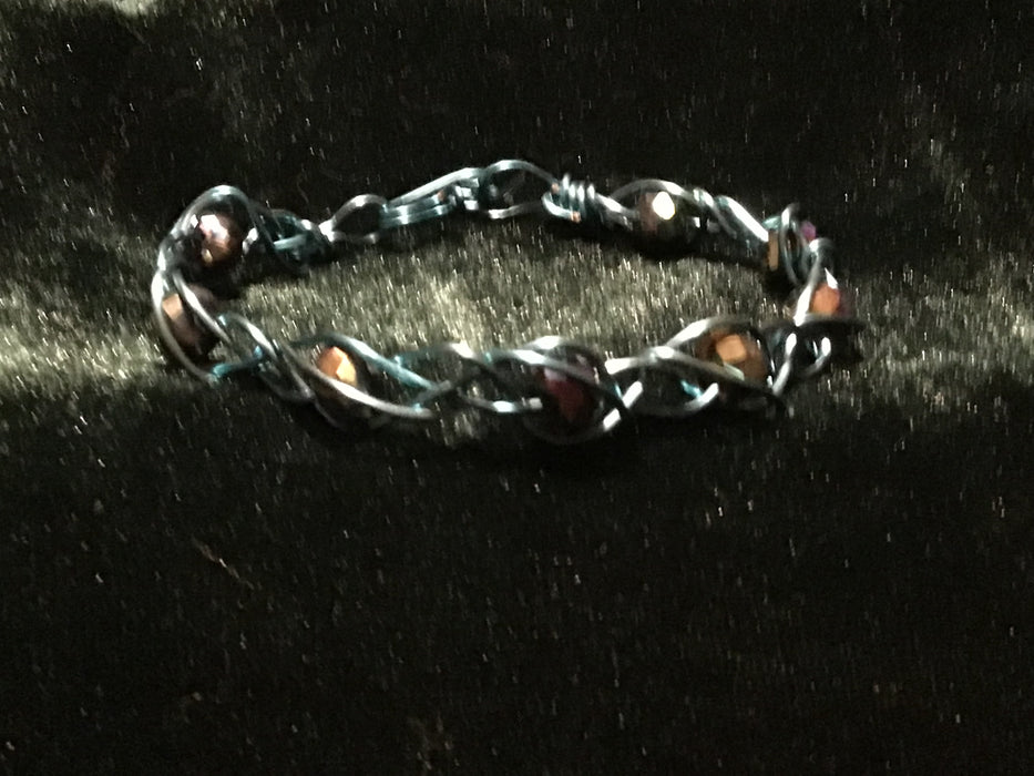 Handmade twisted wire cuff bracelet,