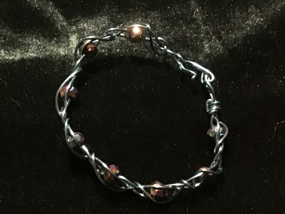 Handmade twisted wire cuff bracelet,