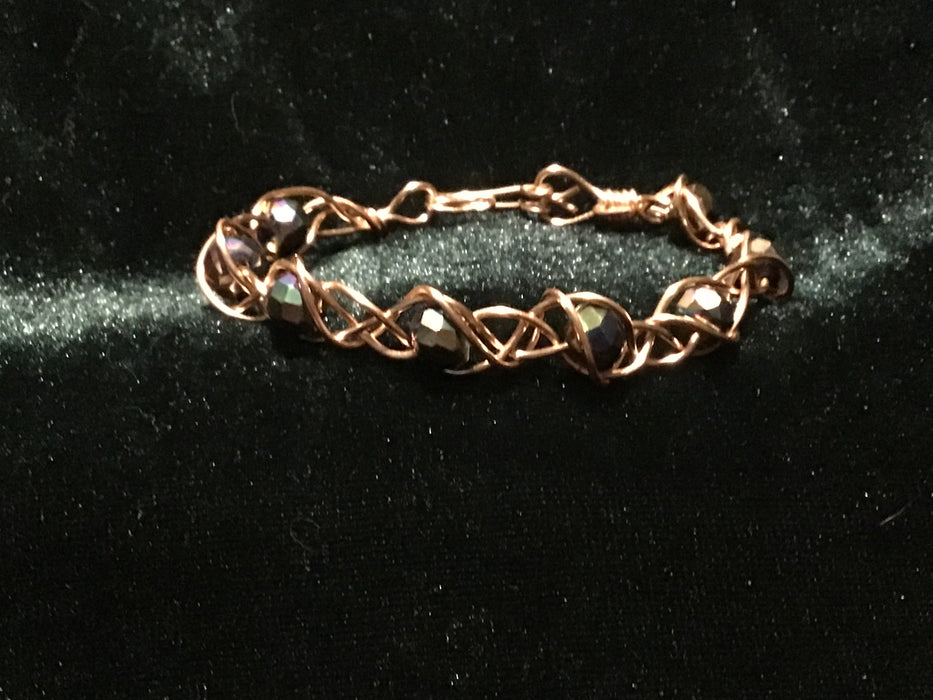 Handmade twisted wire cuff bracelet,