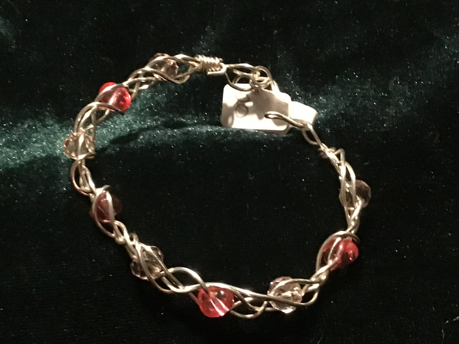 Handmade twisted wire cuff bracelet,