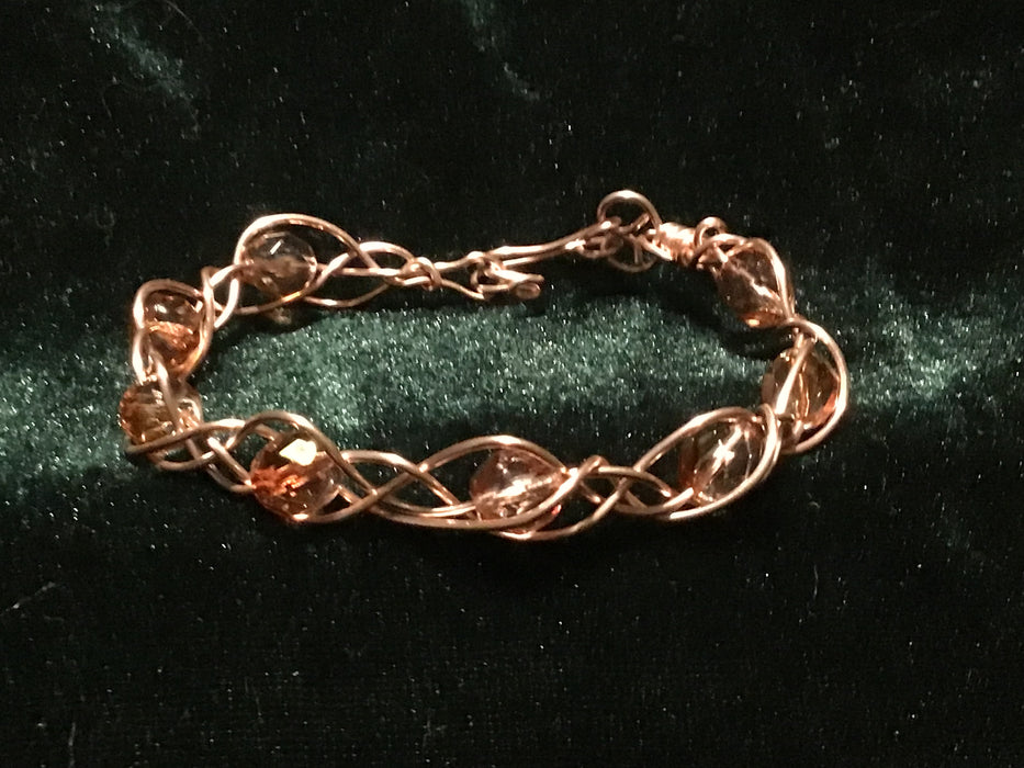 Handmade twisted wire cuff bracelet,