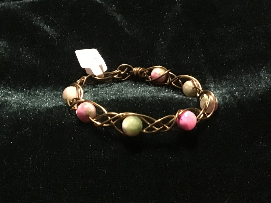Handmade twisted wire cuff bracelet,