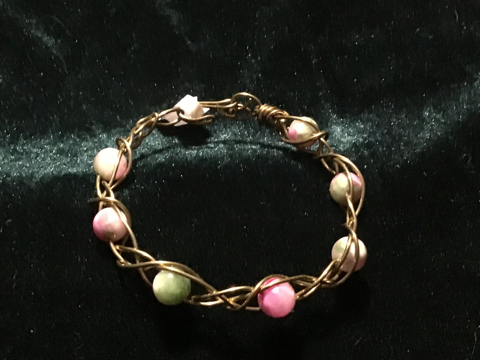 Handmade twisted wire cuff bracelet,