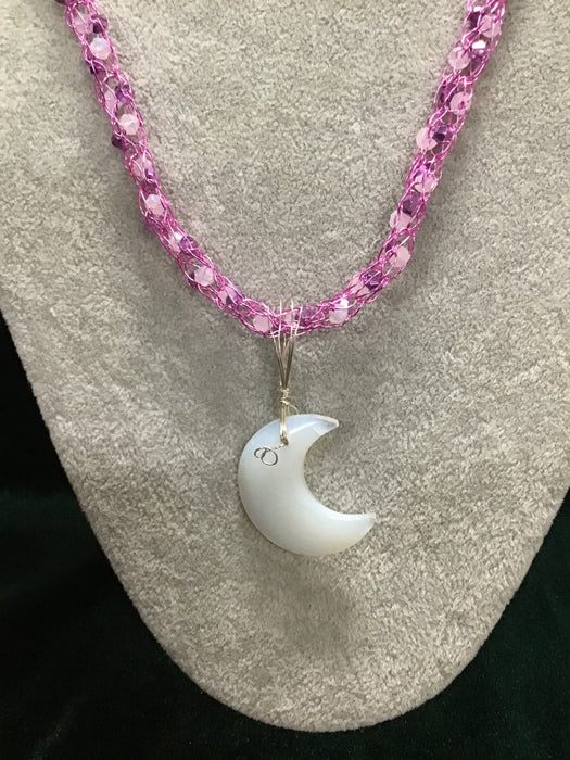 Handmade necklace chain with Opalite gemstone pendant