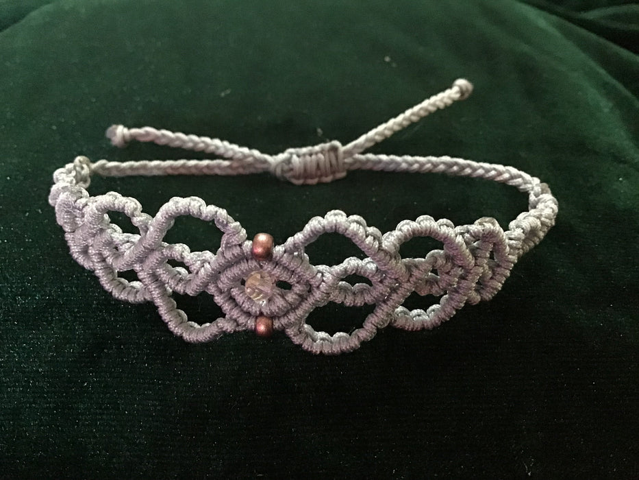 Beautiful macrame bracelet with crystals.